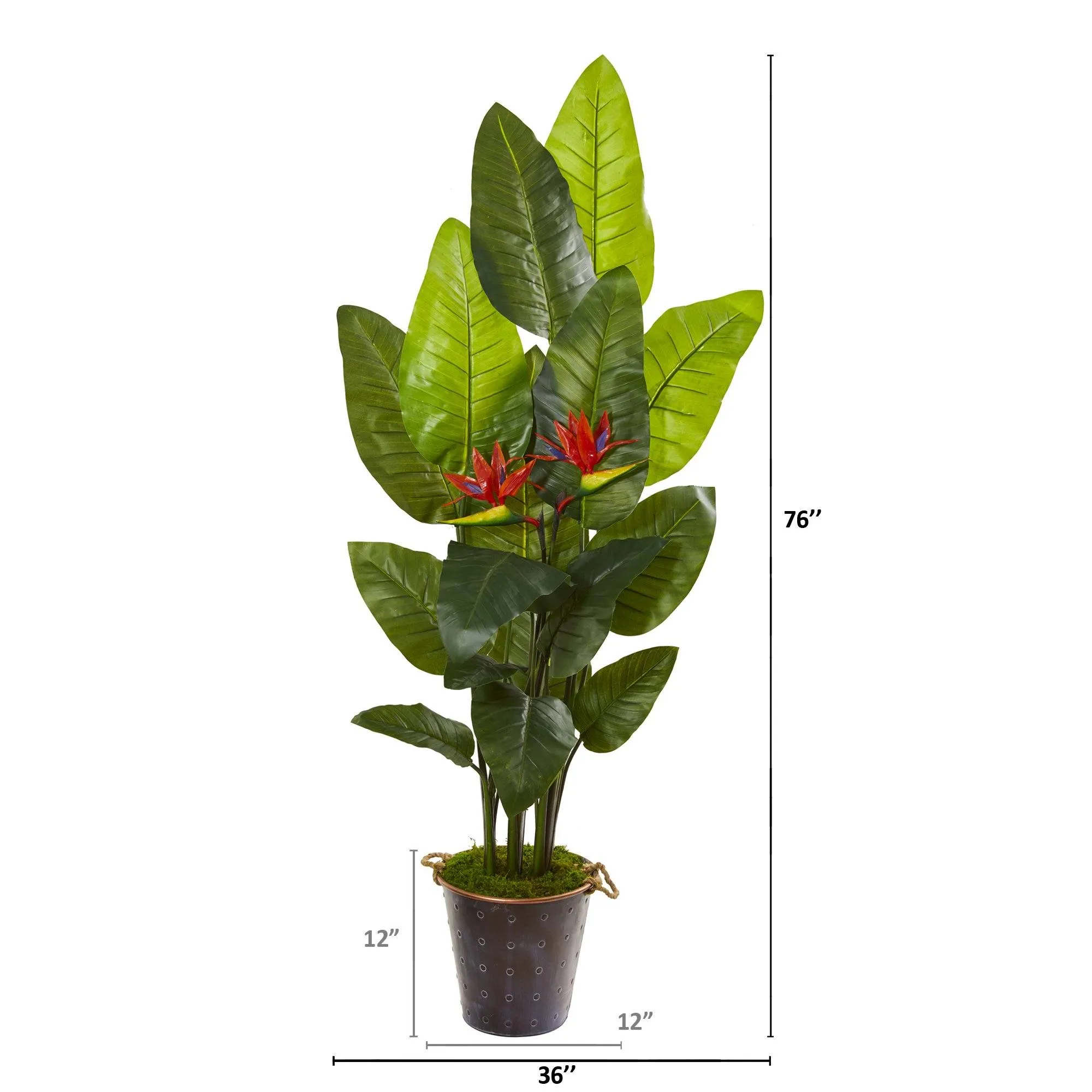 75” Bird of Paradise Artificial Plant in Planter (Real Touch)