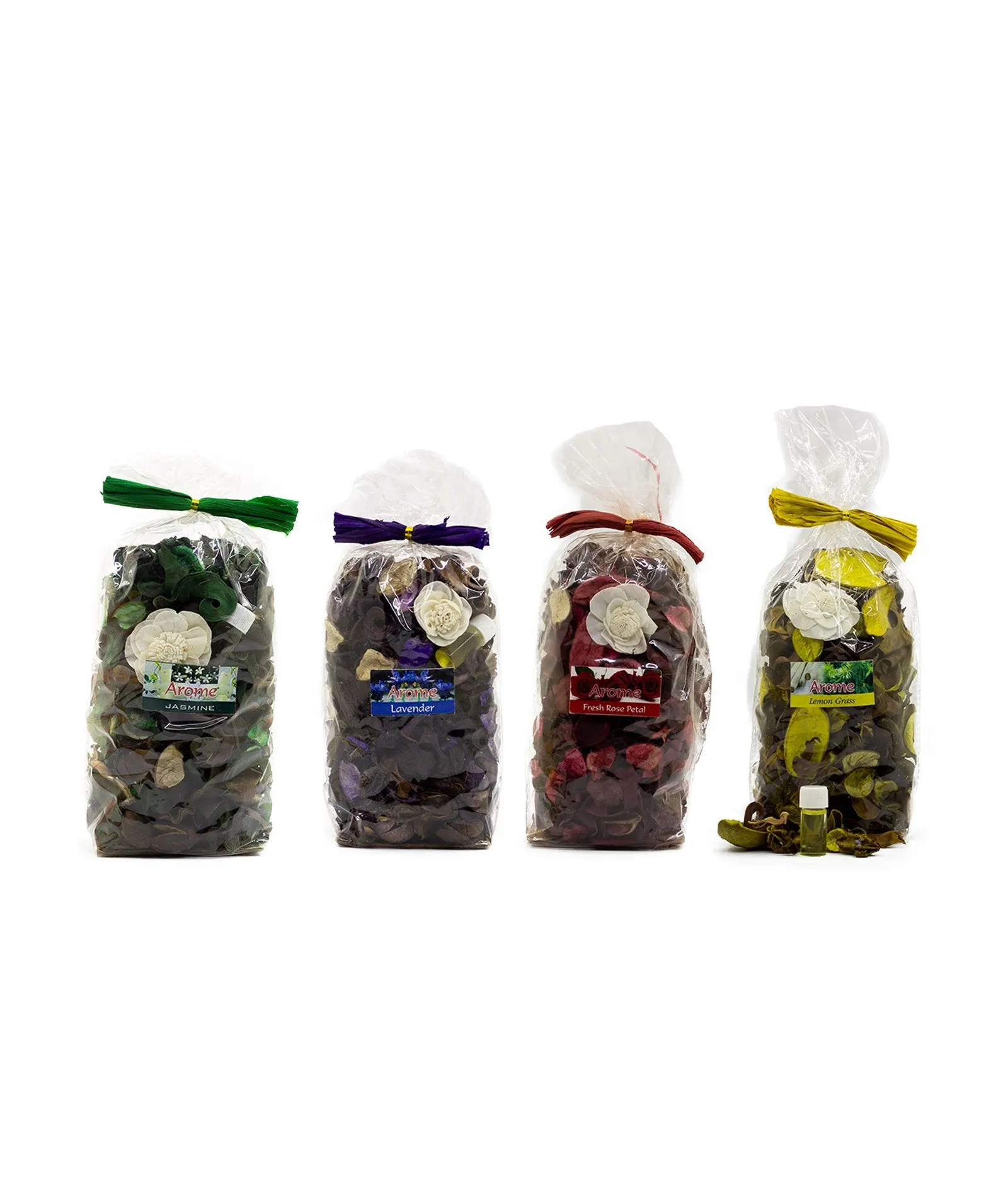 American-Elm Pack of 4 Jasmine, Lavender, Rose, Lemon Potpourris Aroma Leaf With Essential Oil For Room and Office Decoration