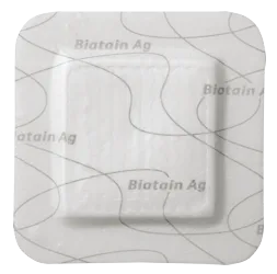 Coloplast 39638 Biatain Silicone Ag Foam Dressing, 5" x 5" (12.5cm x 12.5cm)