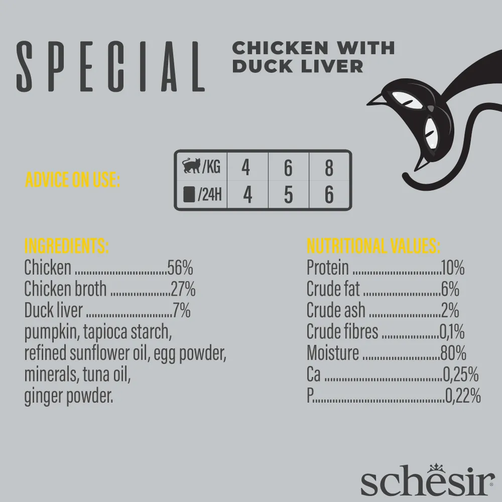 Schesir Cat Pouch Special Mousse Exigent Chicken With Duck Liver 70g
