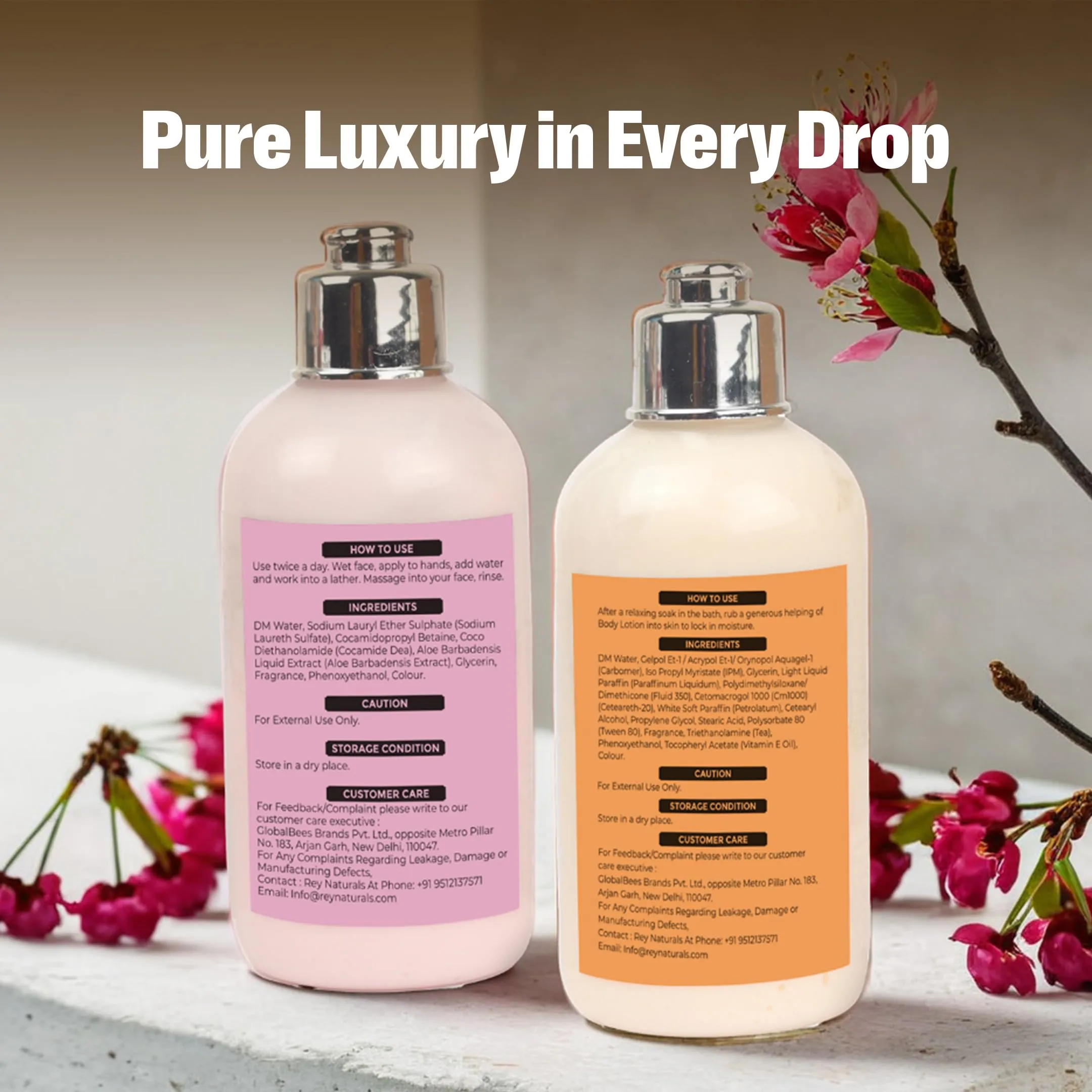 The Bath Store (Japanese Cherry Blossom & Mandarin Orange) Body Lotion | Moisturizer for Oily Skin & Dry Skin | Body Lotion for Women & Men | Hydrating Moisturizer for Body 200ml (pack of 2)